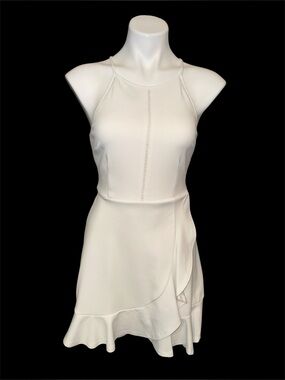 Speechless Cream Halter Mini Dress with Ruffle Hem